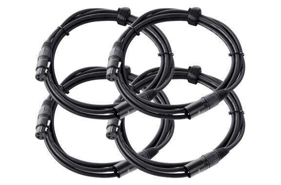 Pronomic Stage XFXM-2.5 Microfoonkabel XLR 2,5 m Zwart 4-delige Set image 1