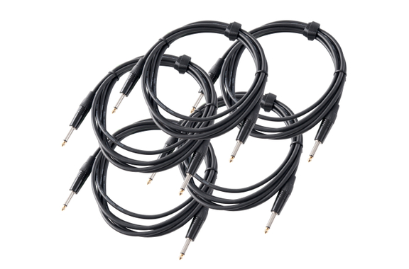 Pronomic Stage INST-3 Cavo Strumento Jack 3m nero Set da 5 image 1