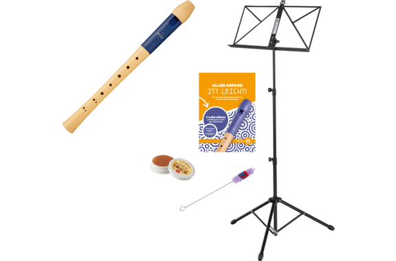 Moeck Flauto 1 1021 Soprano Baroque Blue Set image 1