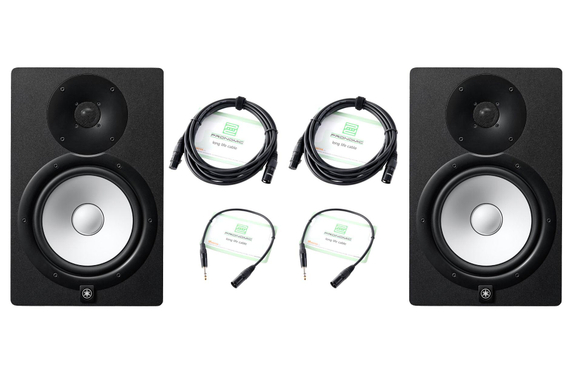 Yamaha HS8 Aktiv Studiomonitor 75 W+ 45 W Set mit 2x XLR-Kabel und XLR-Klinke Adapterkabel image 1