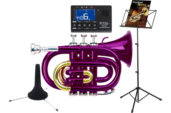 Classic Cantabile TT-400 Bb-Taschentrompete Violett Starter Set image 1