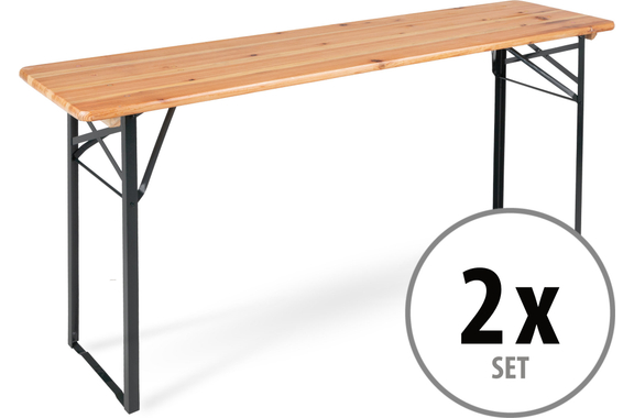 Stagecaptain BBT-170 Hirschgarten Beer Tent Table 170 cm Natural 2x Set image 1
