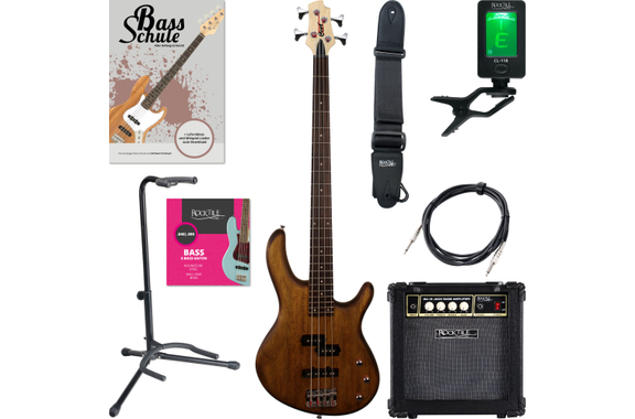 Cort Action PJ E-Bass Walnut Starter Set image 1