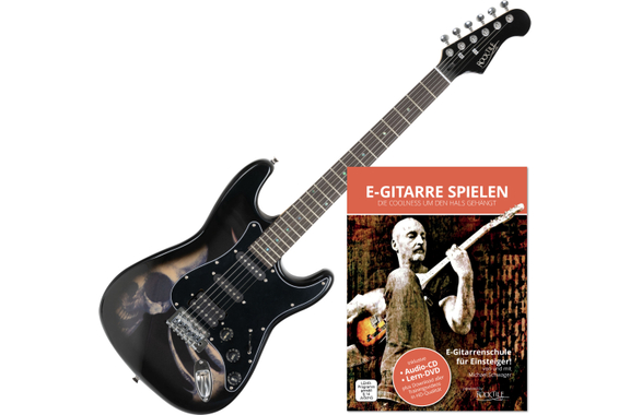 Rocktile Pro ST60-SK E-Gitarre Skull + Gitarren-Schule image 1