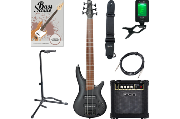 Ibanez SR306EB-WK Basse Électrique Wheathered Black Pack Débutant image 1