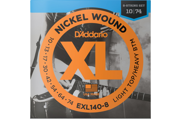 D'Addario EXL140-8 Light Top/Heavy Bottom 8-String image 1
