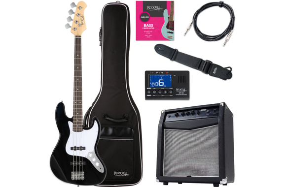 Rocktile Fatboy II BK E-Bass Black Starter Bundle image 1