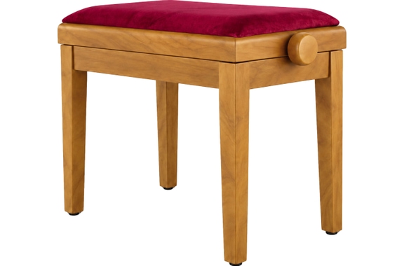Classic Cantabile Banc De Piano Modèle A Chêne Mat Velours Rouge image 1
