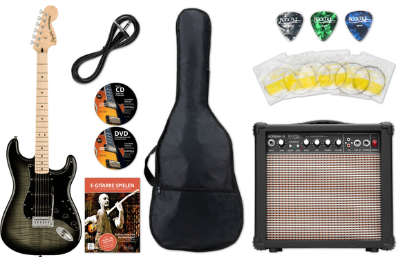 Set Iniziale Squier Affinity Stratocaster FMT HSS Black Burst image 1