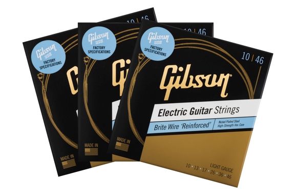 Gibson SEG-BWR10 Brite Wire Reinforced 010-046 3-Pack image 1