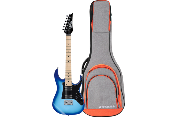 Ibanez GRGM21M-BLT Mikro Blue Burst Gigbag Set image 1