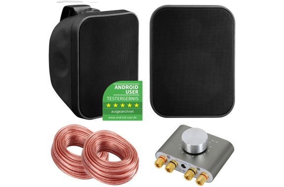 Pronomic OLS-5 BK Outdoor-luidsprekers BK met Bluetooth Set image 1