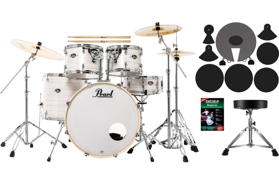 Pearl Export EXX725BR/C777 Drumkit Slipstream White Beginner Set image 1