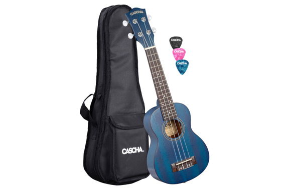 Cascha 2266 Premium Mahogany Soprano Ukulele Bundle Blue image 1