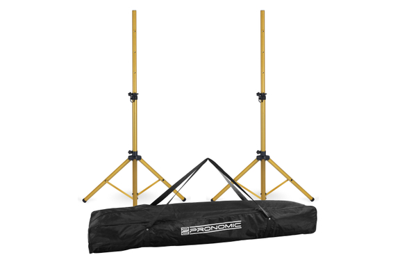 Pronomic SPS-1S GD Stativi per Casse in Acciaio Oro Set 2x con Borsa image 1