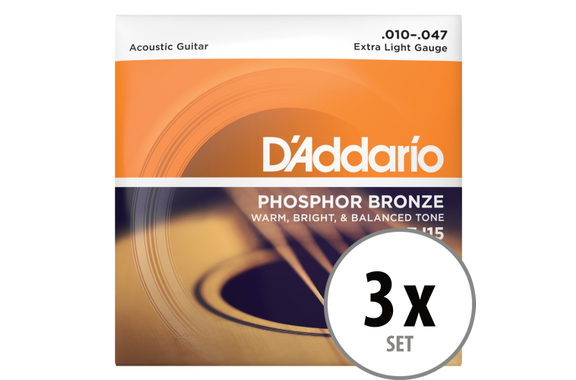D'Addario EJ15 Extra Light 3x Set image 1