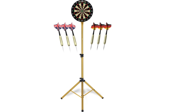 Stagecaptain DBS-1715C BullsEye Champion Dianas de Dardos + Set de Soporte Oro image 1