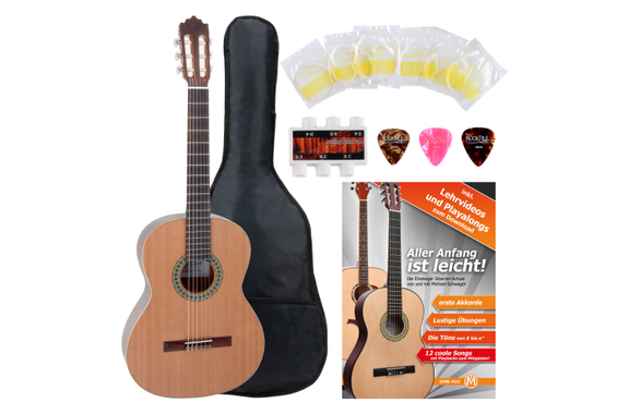 Antonio Calida GC201S 4/4 Guitare Classique Set Débutant incl. ensemble d’accessoires 5 pièces image 1