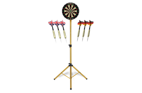 Stagecaptain DBS-1715 BullsEye Pro Dartscheibe + Ständer Set Gold image 1