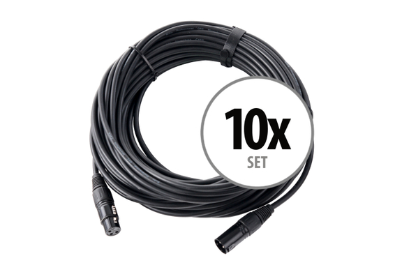 Pronomic Stage XFXM-20 Cavo Microfono XLR 20 m Nero Set da 10 image 1