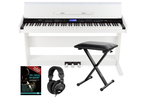 FunKey DP-88 II Digitalpiano blanco Set con banco de teclado Economy, auriculares y escuela de piano image 1