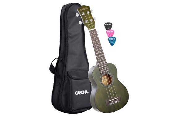 Set de Ukelele Soprano Cascha Premium Caoba Verde image 1