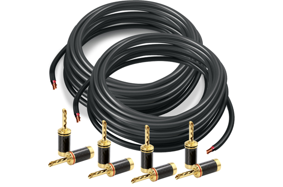 Cable de Altavoz Pronomic con Conectores Banana Huecos 10m Set de 2 image 1