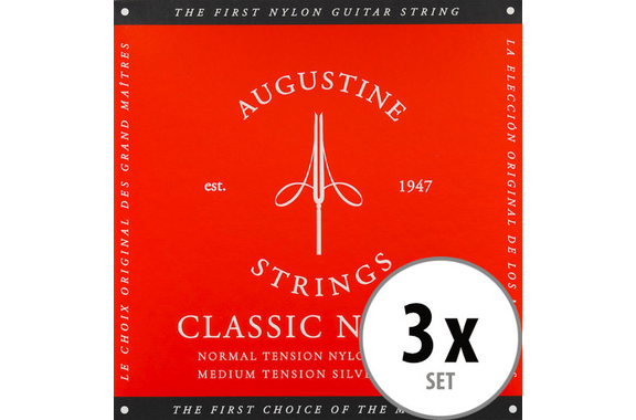 Augustine Gitarrensaiten Satz Medium Tension rot 3x Set image 1