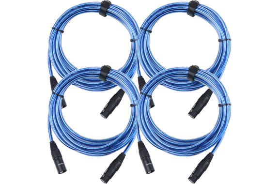 Pronomic Stage XFXM-Blue-5 Cable De Micrófono XLR 5 m Metallic Blue Set De 4 image 1