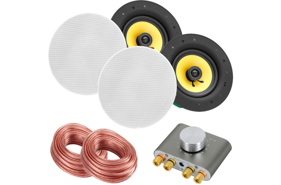 Pronomic CLS-540 WH Haut-Parleur Encastré Tissu Haut de Gamme 2 Voies 160 Watts avec Set Bluetooth image 1