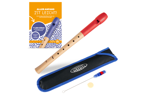 Classic Cantabile Pivella Blockflöte barock rot Set inkl. Flötenschule "Aller Anfang ist leicht" image 1