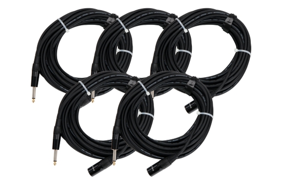 Pronomic Stage JMXM-10 Câble Audio Mono Jack/XLR 10m Noir Lot de 5 image 1