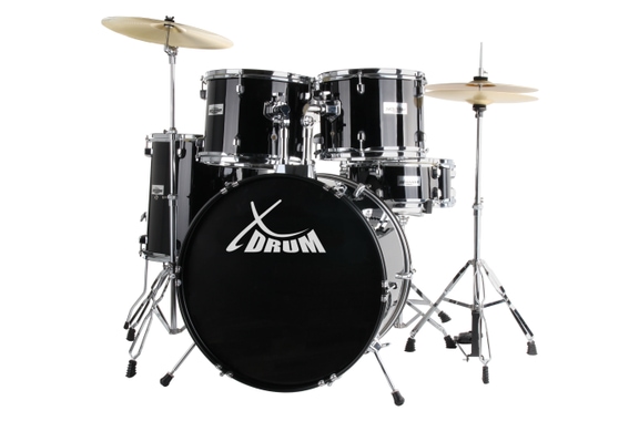XDrum Semi 20" Studio Drumstel Midnight Black incl. School image 1