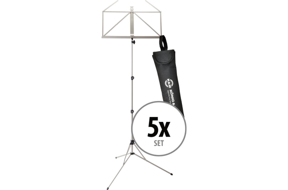 K&M 101 Notenpult Nickelfarbig inkl. Tasche 5x Set image 1