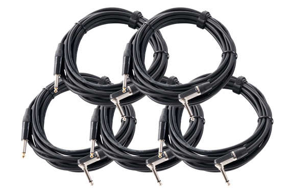 Pronomic Stage INST-A-6 Cavo per Strumento Angolato 6 m Nero Set da 5 image 1