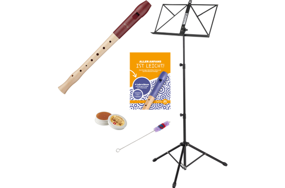 Moeck Recorder 1020 Flauto 1 Plus German Red Set image 1