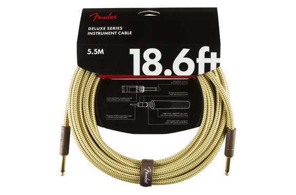 Fender Deluxe Series Cable Straight 5.5m Tweed image 1