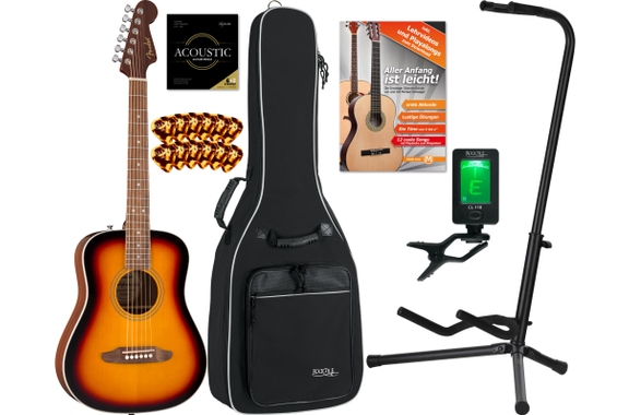 Fender California Standard Redondo Mini Spruce Top 3-Color Sunburst Starter Set image 1