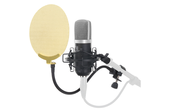 Pronomic CM-22 Microphone à Grande Membrane SET incl. Anti-pop doré image 1