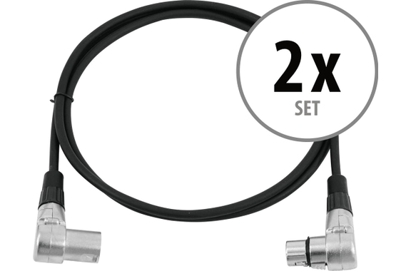 Omnitronic XLR Cable 3-Pin 1.5m 90° Black 2-Pack image 1