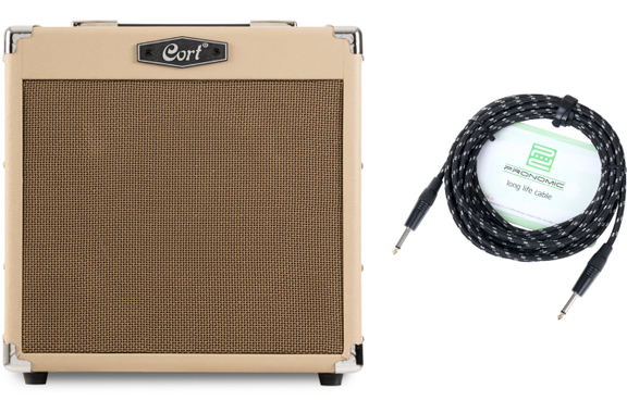 Cort CM15-R White Sand Set met kabel image 1