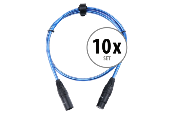 Pronomic Stage XFXM-Blue-1 Cavo Microfono XLR 1 m Metallic Blue Set da 10 image 1