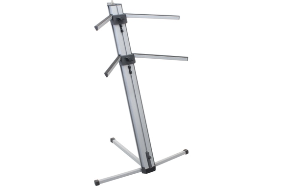 Classic Cantabile KS-100 Dubbele Keyboardstandaard Zilver image 1