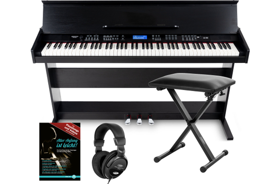FunKey DP-88 II Digitalpiano zwart Set met Economy Keyboardbank, Koptelefoon en Pianoles image 1