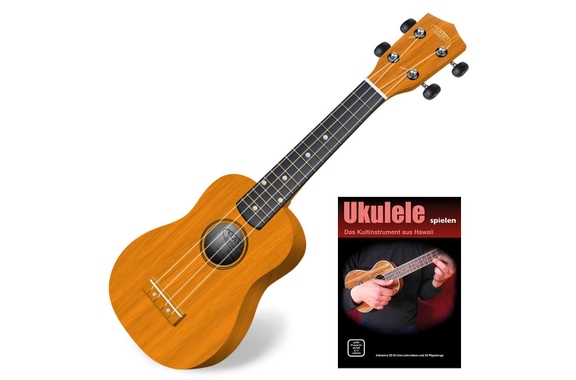 Classic Cantabile US-100 NAT Ukulele Soprano Natural Set Incl. Manual De Aprendizaje image 1