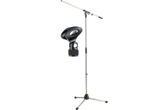 K&M 210/2 Pied de Micro Chromé Set avec Pince image 1