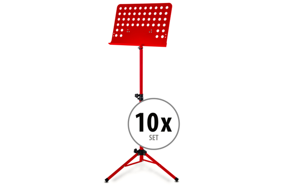 Classic Cantabile Orkeststandaard Geperforeerd Metaal Heavy Rood 10x Set image 1