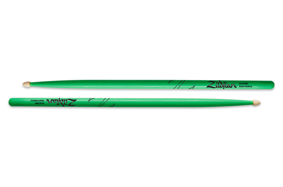 Baquetas Zildjian 5A Acorn Verde Neón image 1