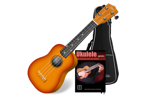 Classic Cantabile US-100 SB Sopran Ukulele Sunburst Set incl. Funda + Libro de Aprendizaje image 1