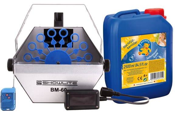 Showlite BM-60 Seifenblasenmaschine mit Fernbedienung + 2,5l Fluid Set image 1